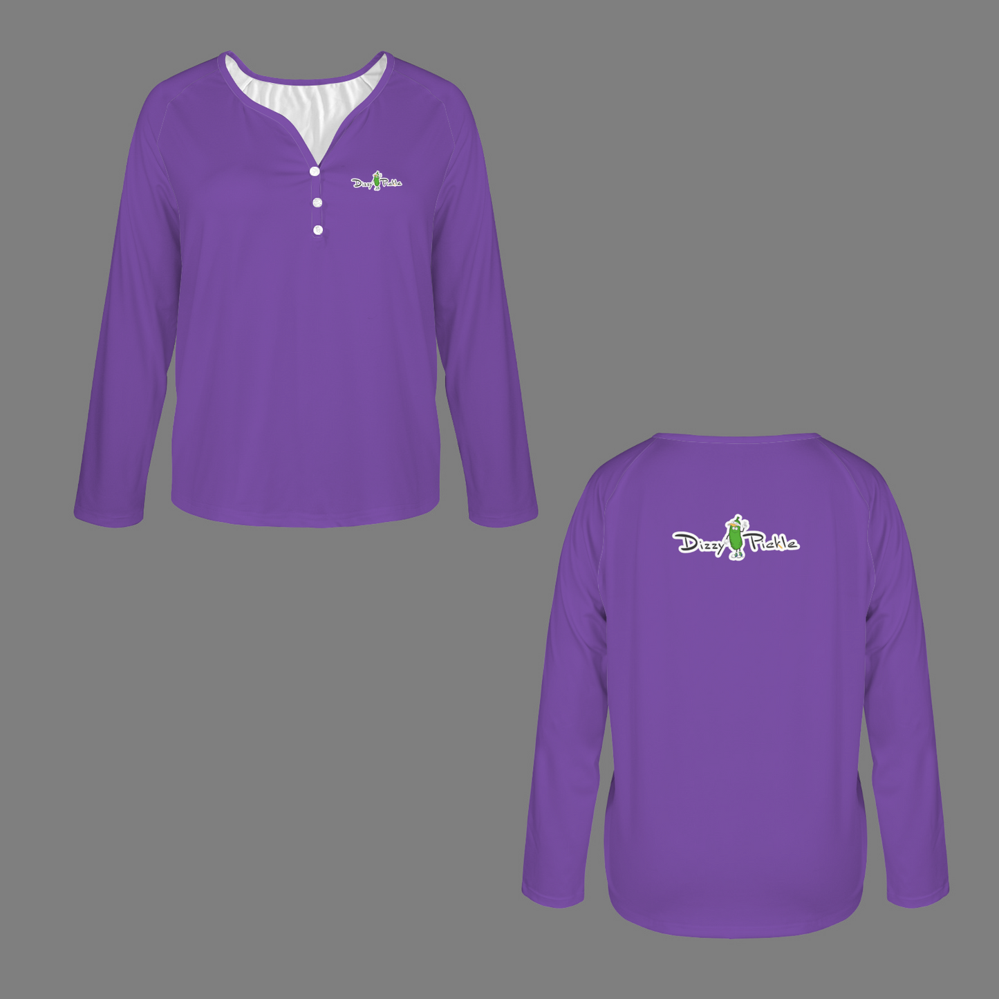 Three Button Long Sleeve Purple