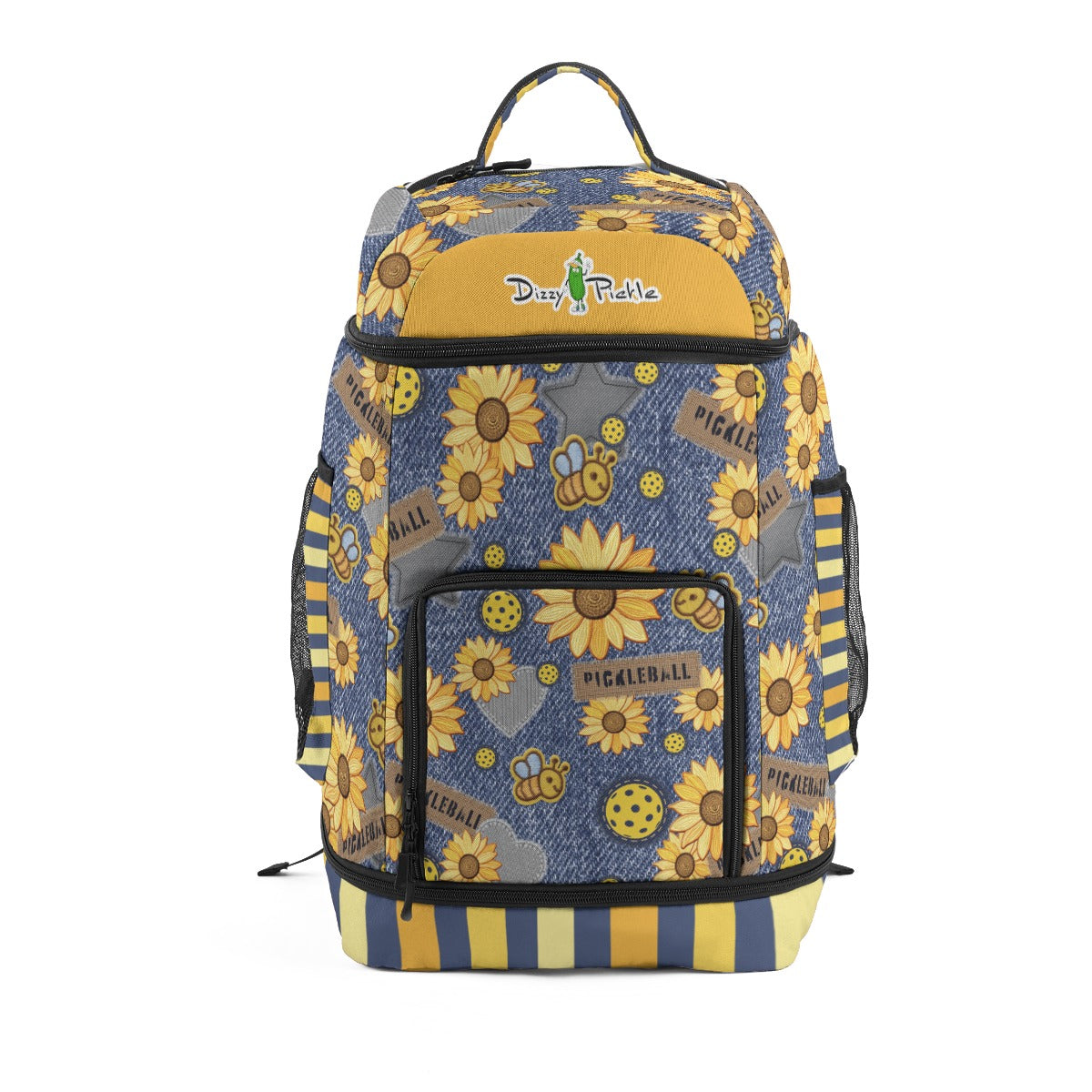 Dizzy Pickle Amy Sunflowers Large Courtside Pickleball Multi-Compartment Backpack with Adjustable Straps