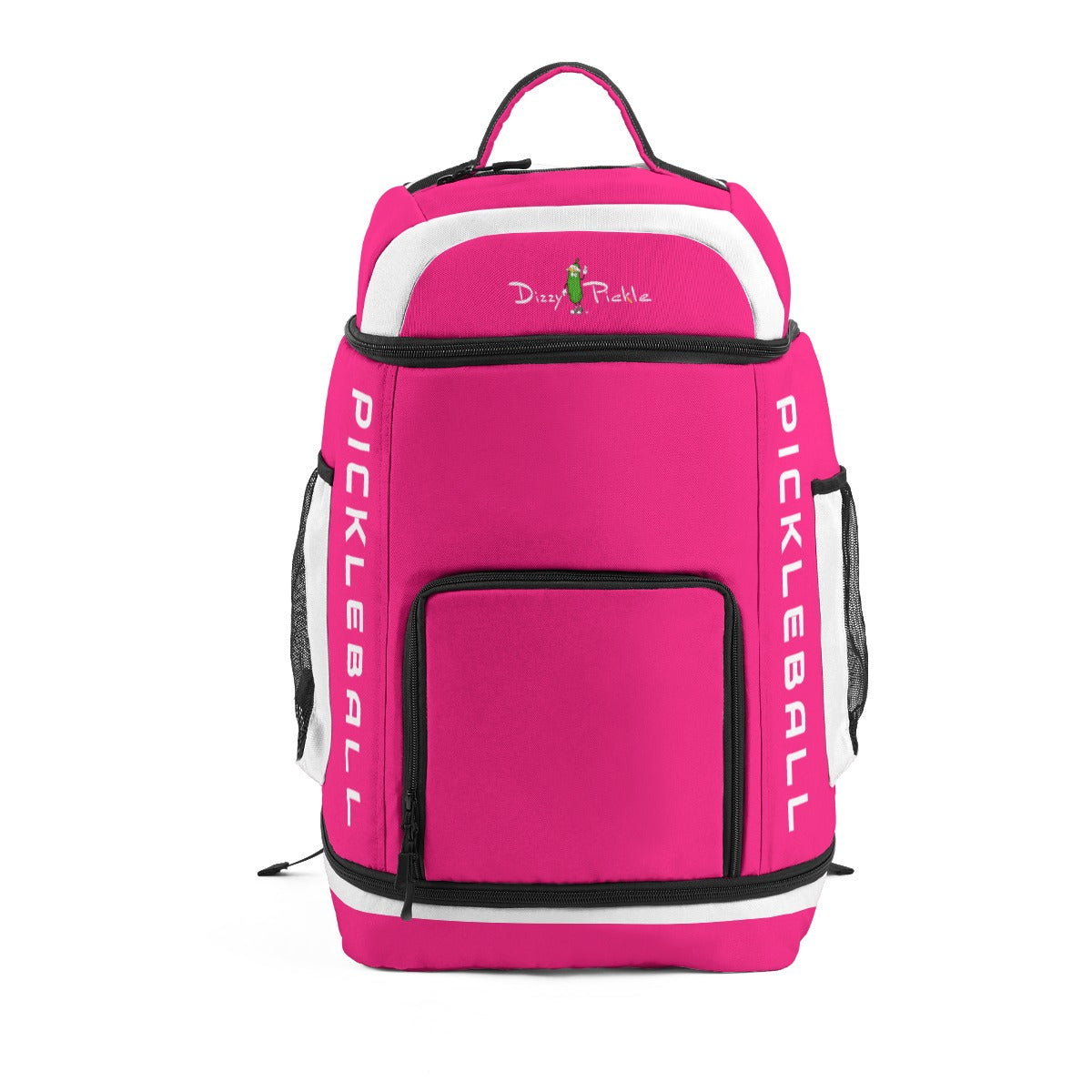 Dizzy Pickle DZY P Classic Pink White Large Courtside Pickleball Multi-Compartment Backpack with Adjustable Straps