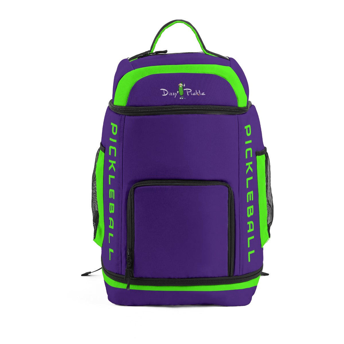Dizzy Pickle DZY P Classic Purple Neon Green Large Courtside Pickleball Multi-Compartment Backpack with Adjustable Straps