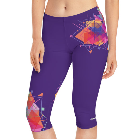 Dizzy Pickle Let's GEO R65LZP Women's Pickleball Knee-Length Mid-Rise Capris