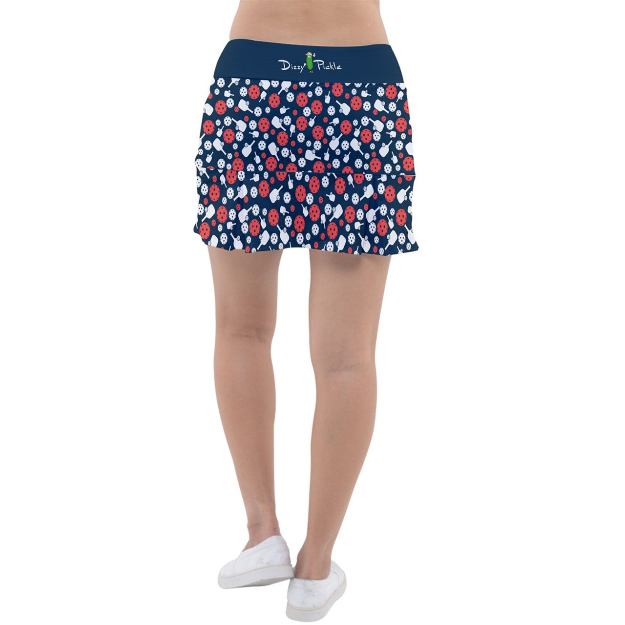 Dizzy Pickle Van Mini Paddles and Balls Classic Women's 15" Pickleball Pleated Skort with Inner Shorts and Pockets