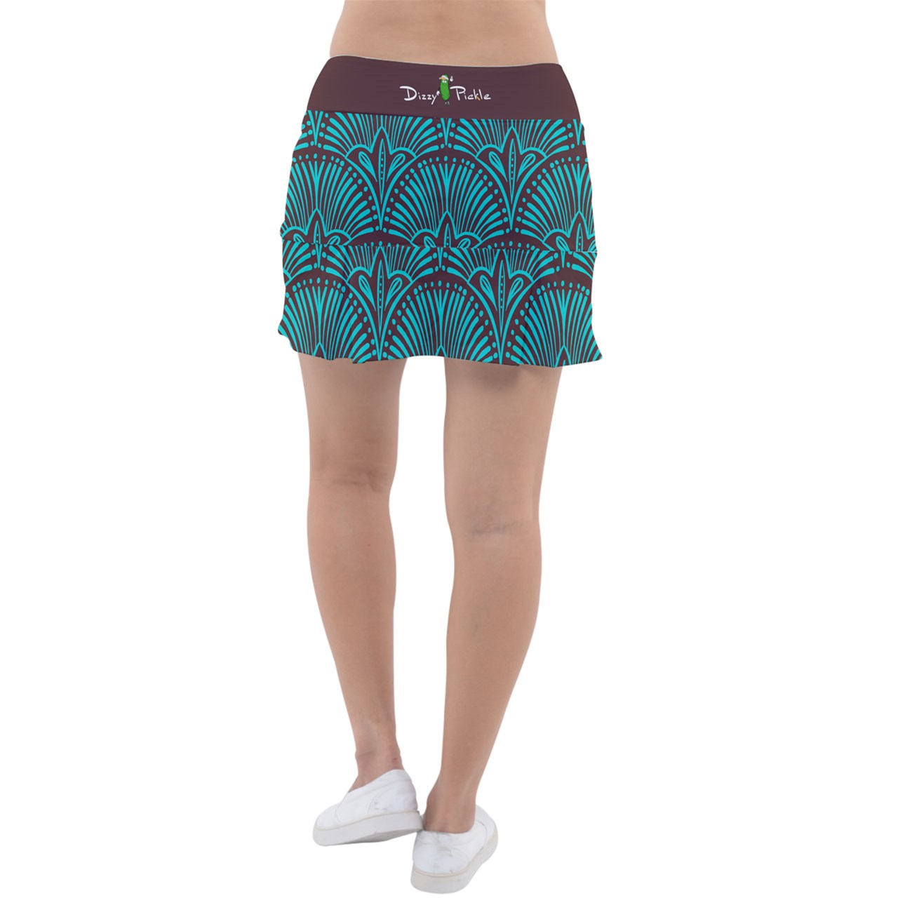 Dizzy Pickle Esther Brown Fans Women's Classic Pickleball Skort with Inner Shorts with Pockets