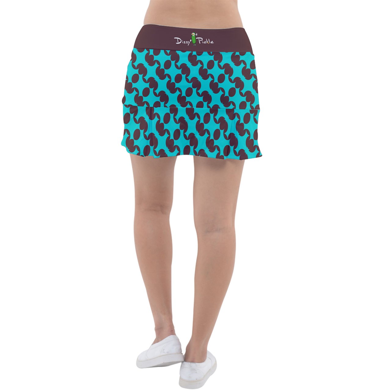 Dizzy Pickle Esther Stars Brown Women's Classic Pickleball Skort with Inner Shorts with Pockets