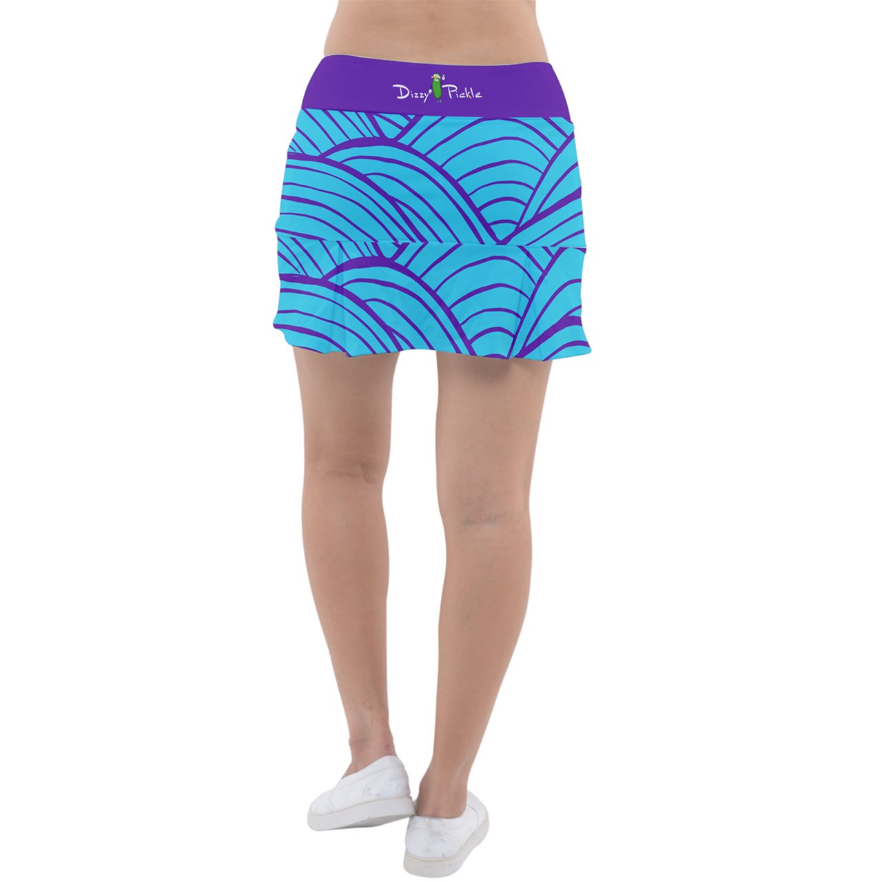 Dizzy Pickle Esther Grooves Teal Women's Classic Pickleball Skort with Inner Shorts with Pockets