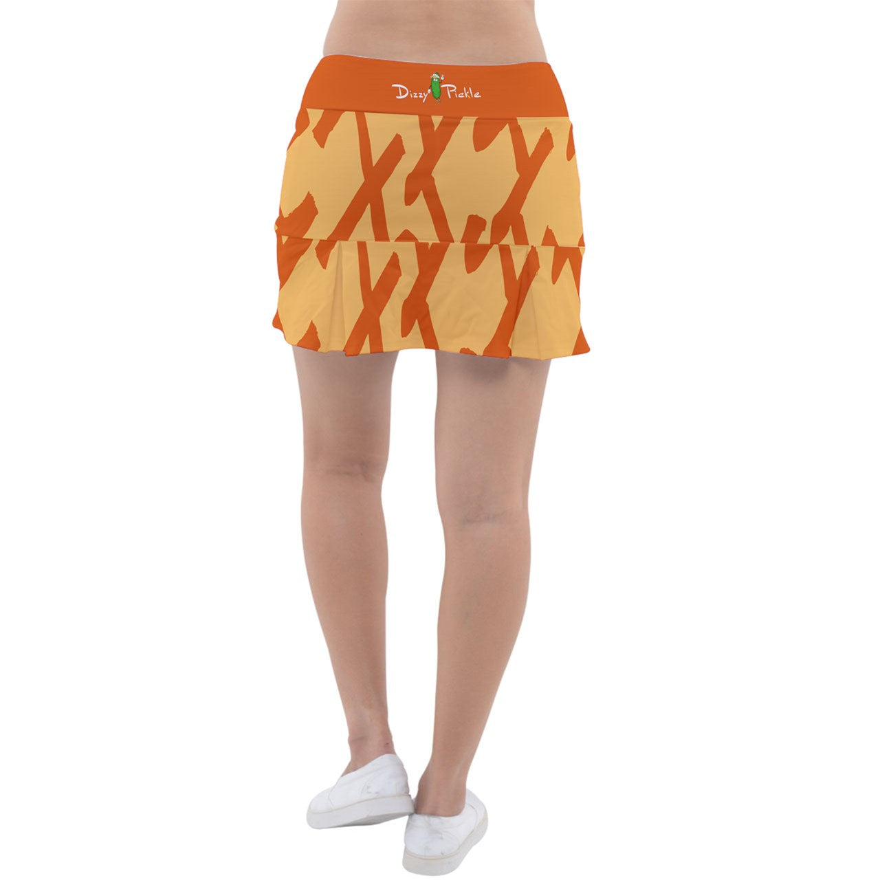 Dizzy Pickle Esther Weave Orange Women's Classic Pickleball Skort with Inner Shorts with Pockets