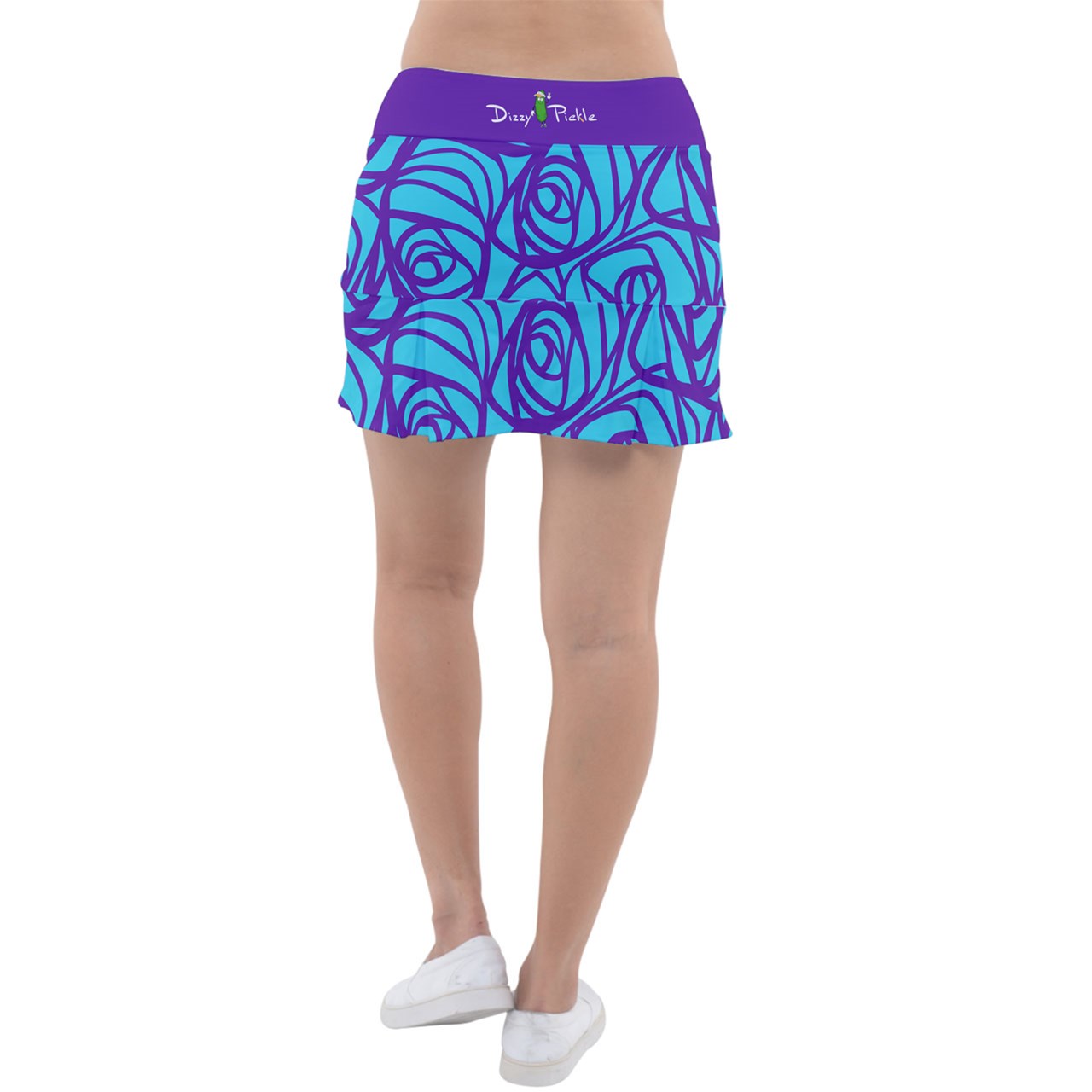Dizzy Pickle Esther Blooms Teal Women's Classic Pickleball Skort with Inner Shorts with Pockets