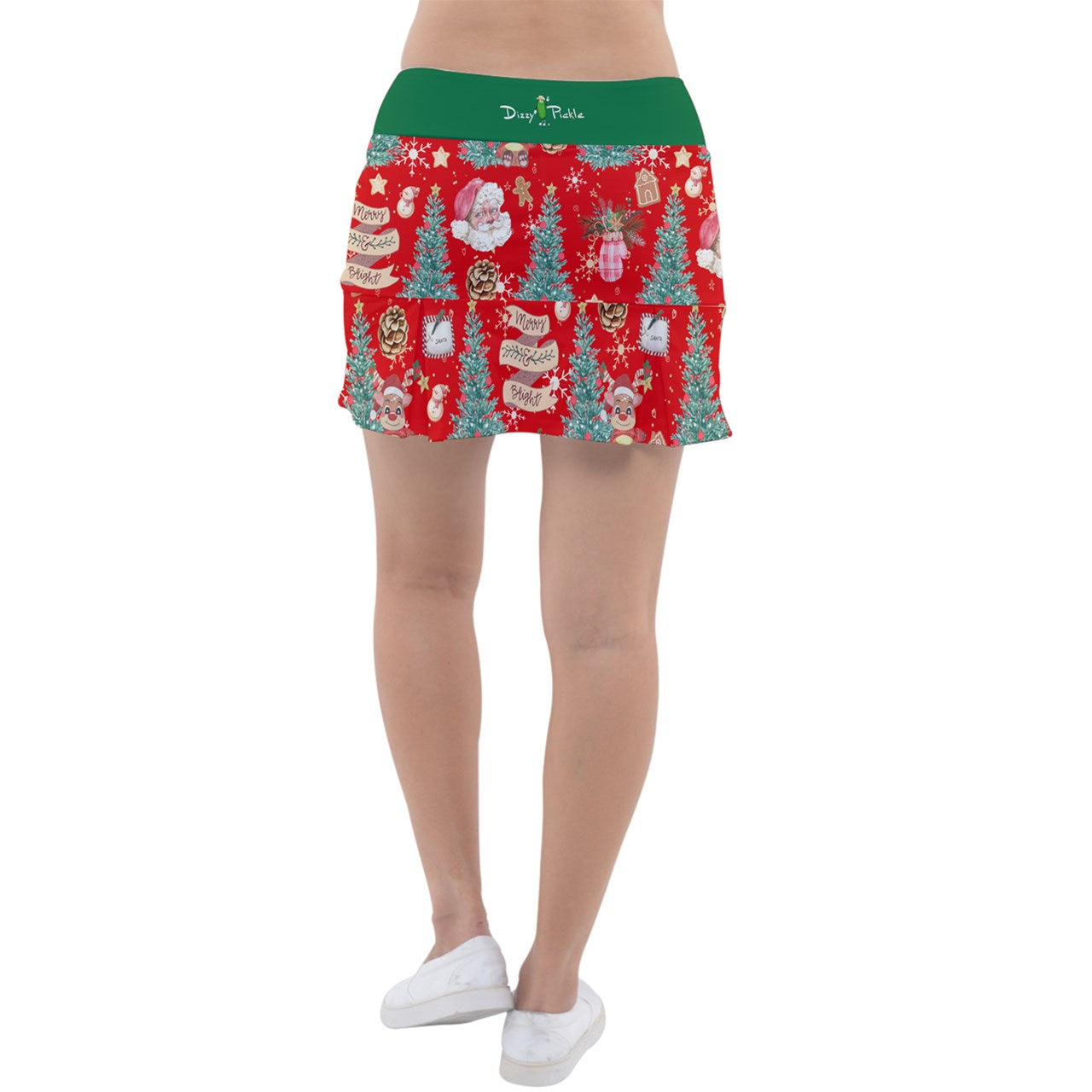 Dizzy Pickle Christmas Merry and Bright Women's Pickleball Classic 15" Pickleball Skort with Inner Shorts