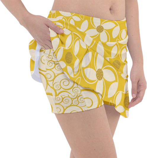 Dizzy Pickle Beth Gold Women's Pickleball Classic 15" Pickleball Skort with Inner Shorts