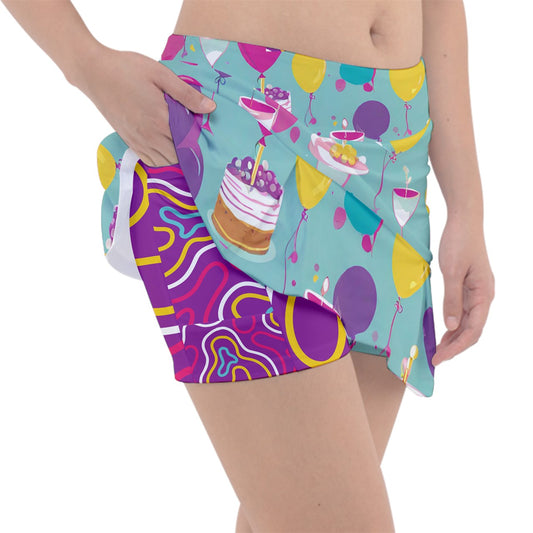 Dizzy Pickle Let's Party Women's Pickleball Classic 15" Skort with Inner Shorts