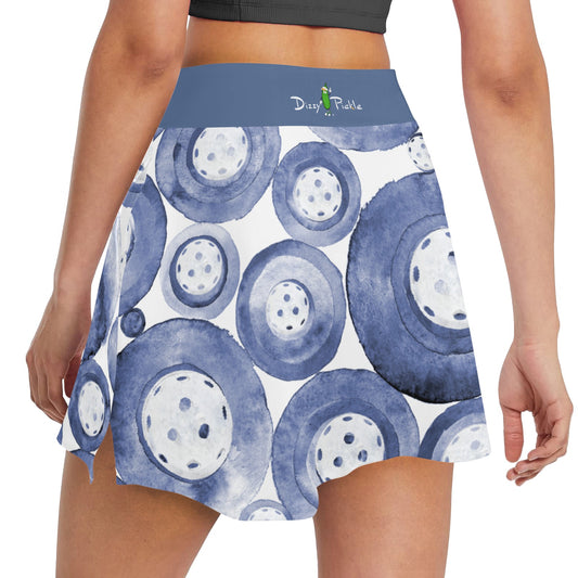 Dizzy Pickle Heidi BW Balls Women's Pickleball 18" Athletic Skort with Inner Shorts and Two Ball Pockets