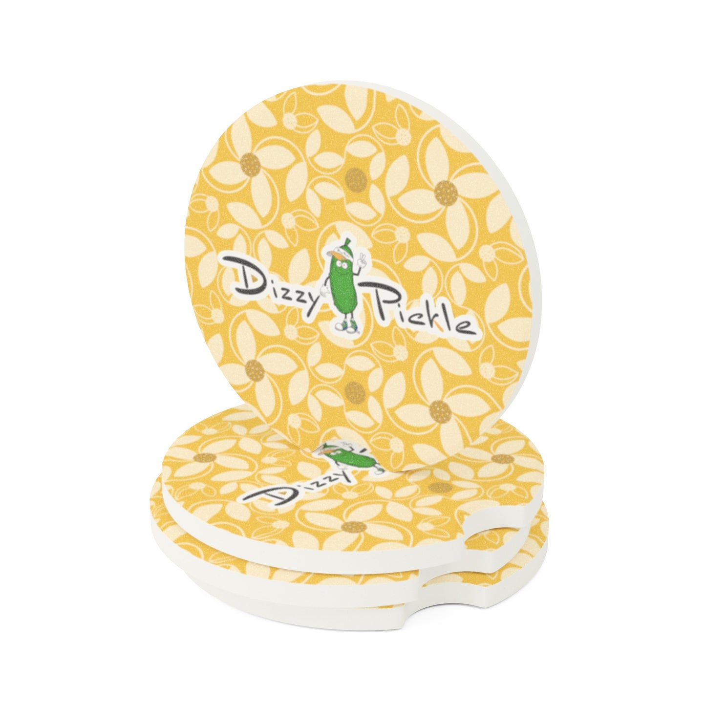 Dizzy Pickle Beth Gold Soapstone Car Coaster