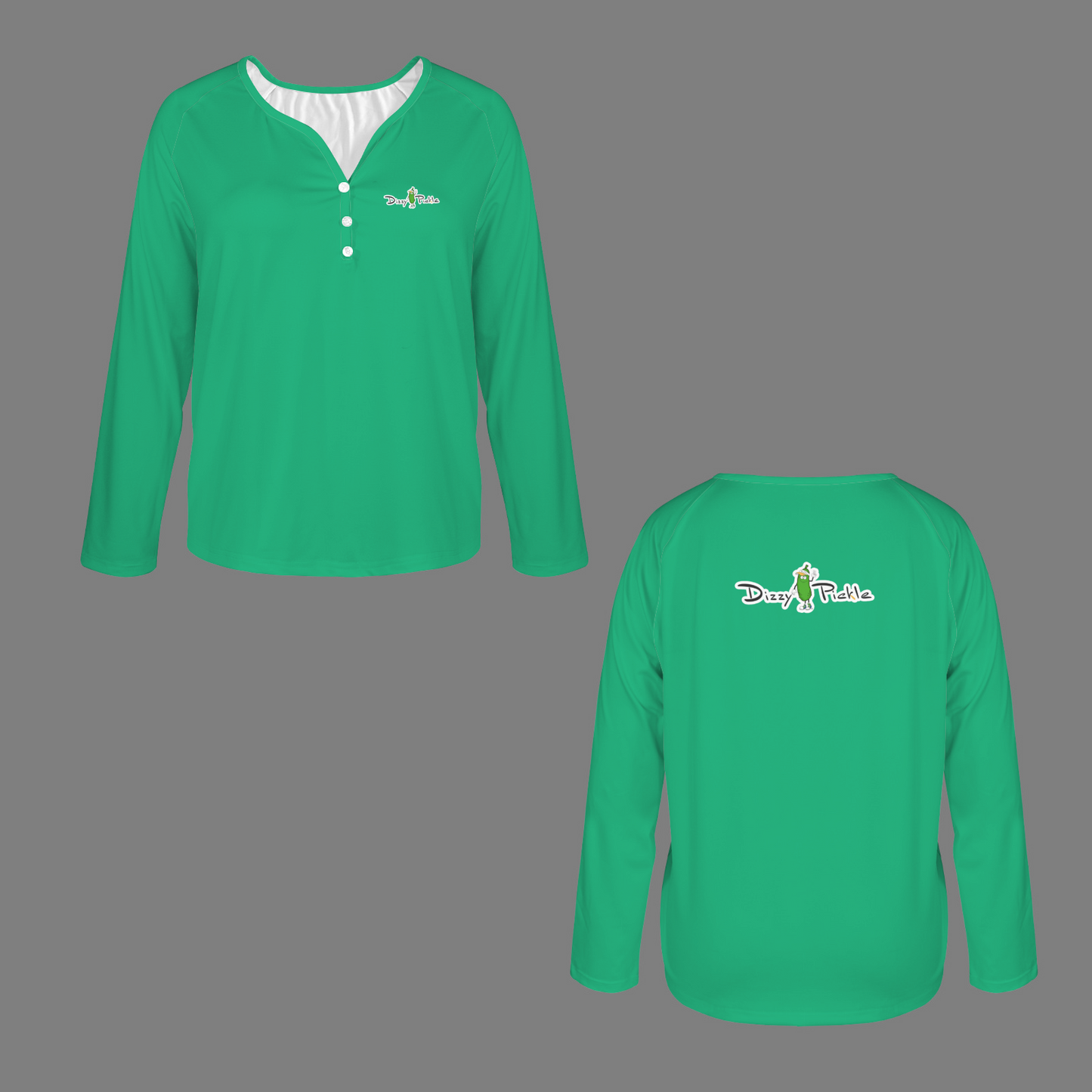 Three Button Long Sleeve Green