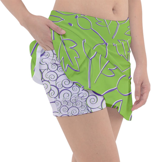 Dizzy Pickle Beth Lavender Leaves Women's 15" Classic Pickleball Skort with Shorts