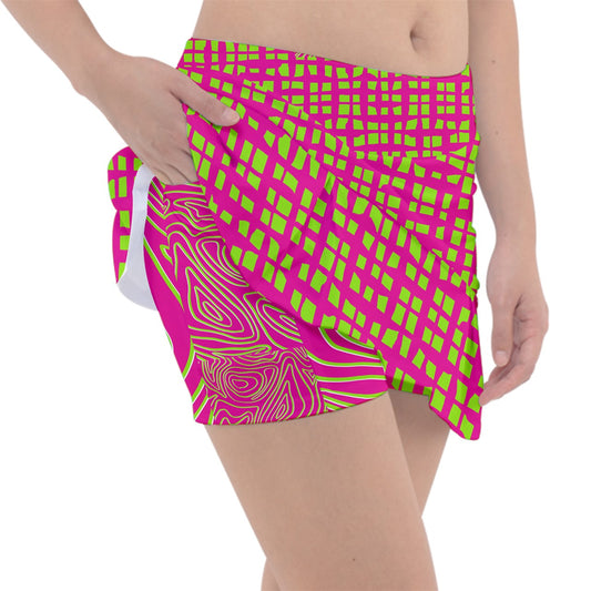 Dizzy Pickle Dinking Diva PG Blocks Classic Women's 15" Pickleball Pleated Skorts with Inner Shorts & Pockets