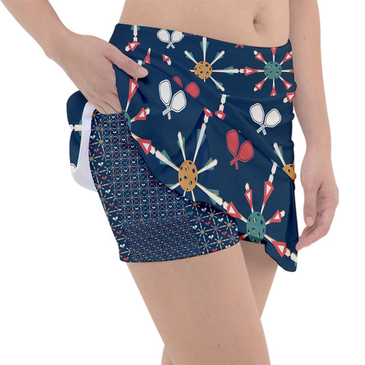 Dizzy Pickle Penny Blues Paddles Women's 15" Classic Pickleball Skort