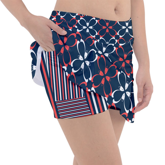 Dizzy Pickle Van Petals Classic Women's Pickleball Pleated Skort with Inner Shorts and Pockets Blue