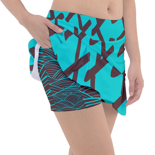 Dizzy Pickle Esther Weave Brown Women's Classic Pickleball Skort with Inner Shorts with Pockets