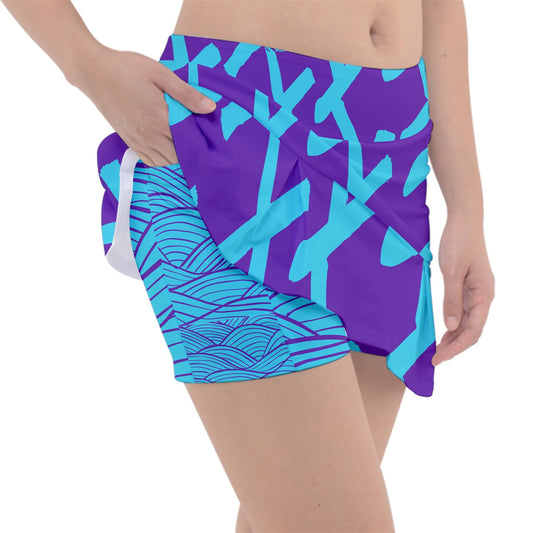 Dizzy Pickle Esther Weave Teal Women's Classic Pickleball Skort with Inner Shorts with Pockets