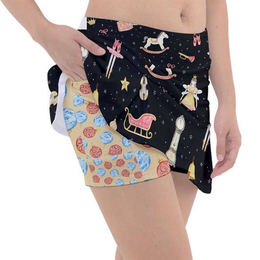 Dizzy Pickle Christmas Midnight Twinkle Women's Pickleball Classic 15" Pickleball Skort with Inner Shorts