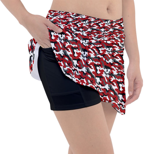 Dizzy Pickle Jan Red Women's Pickleball Classic 15" Pickleball Skort with Inner Shorts