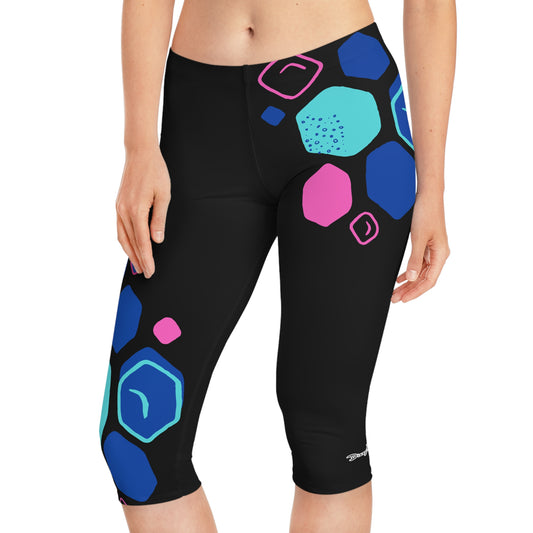Dizzy Pickle Let's GEO CS38WB Women's Pickleball Knee-Length Mid-Rise Capris