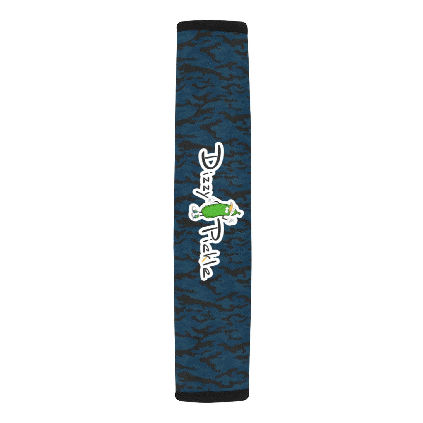 Dizzy Pickle Jan Black_Blue Car Seat Belt Cover 7" x 12.6"