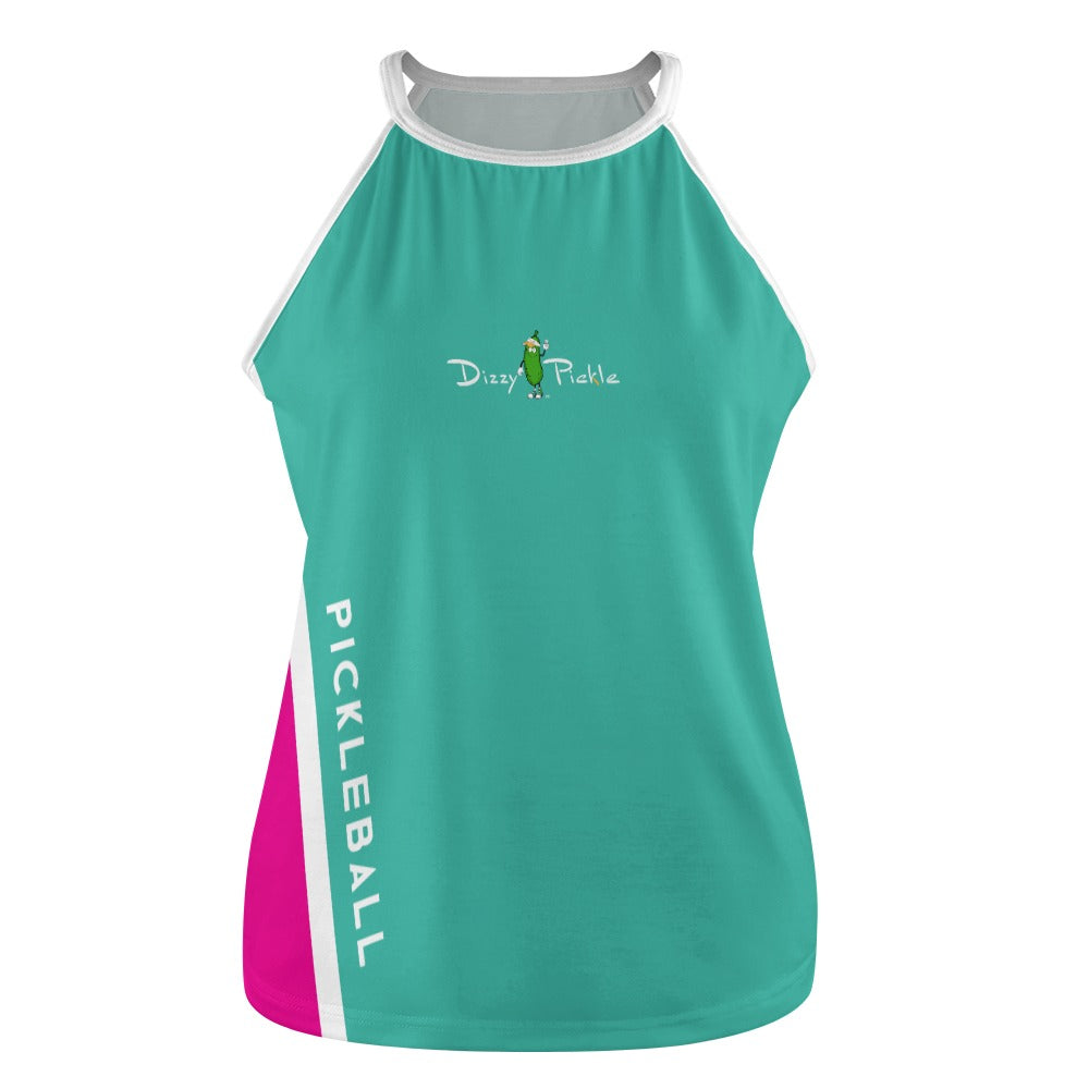 Dizzy Pickle Performance DS Women's Pickleball Sleeveless Crew Neck Vest Turquoise Fuchsia