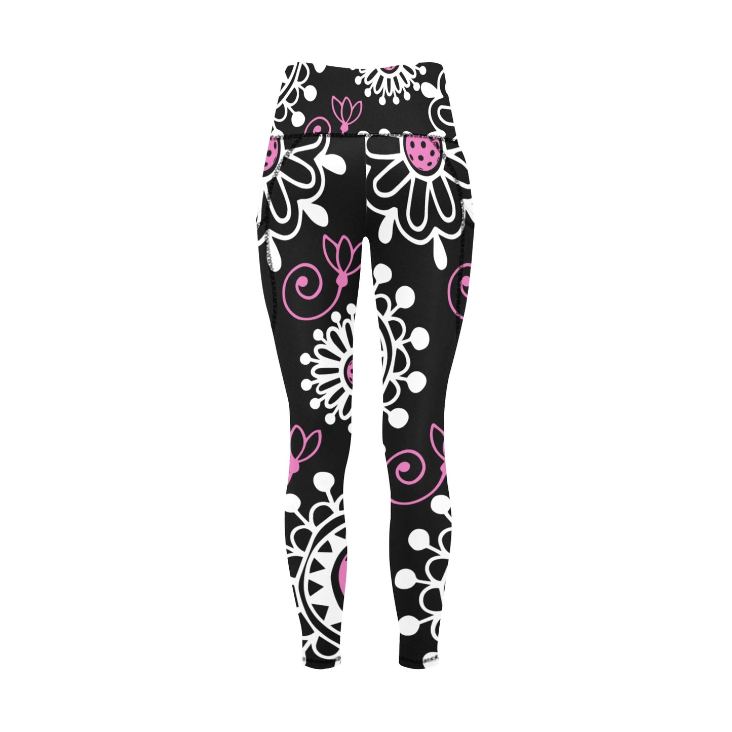 Dizzy Pickle Coming Up Daisies BP Women's Pickleball Performance Leggings (Ankle Length, High-Waisted, & Two Side Pockets)