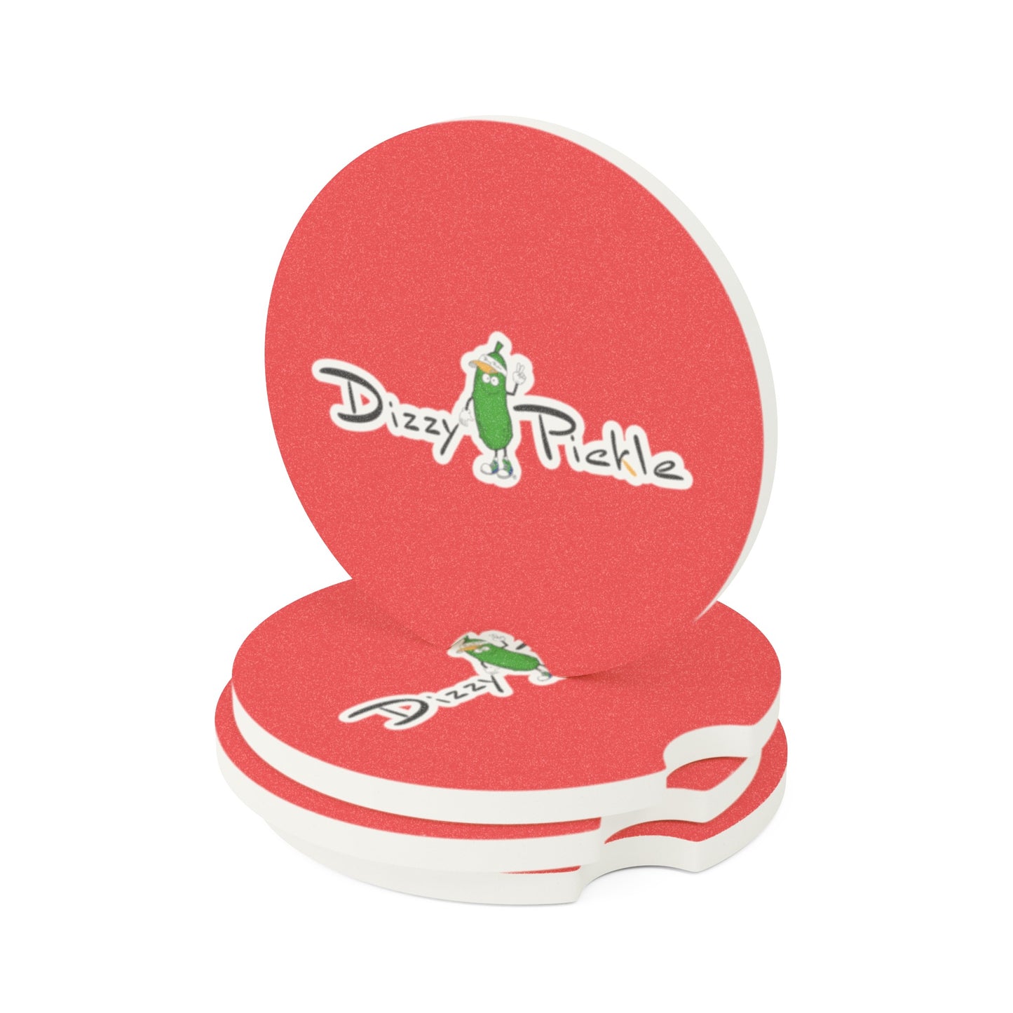 Dizzy Pickle DZY P Classic Red Soapstone Car Coaster
