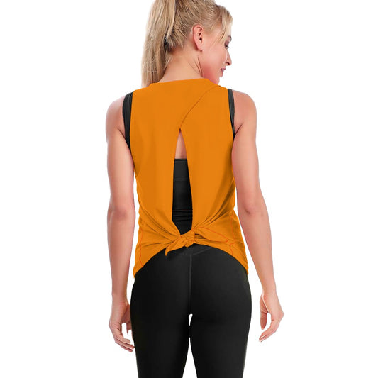 Dizzy Pickle DZY P Classic Pumpkin Orange Women's Pickleball Sweat-Absorbing Tie-Back Vest