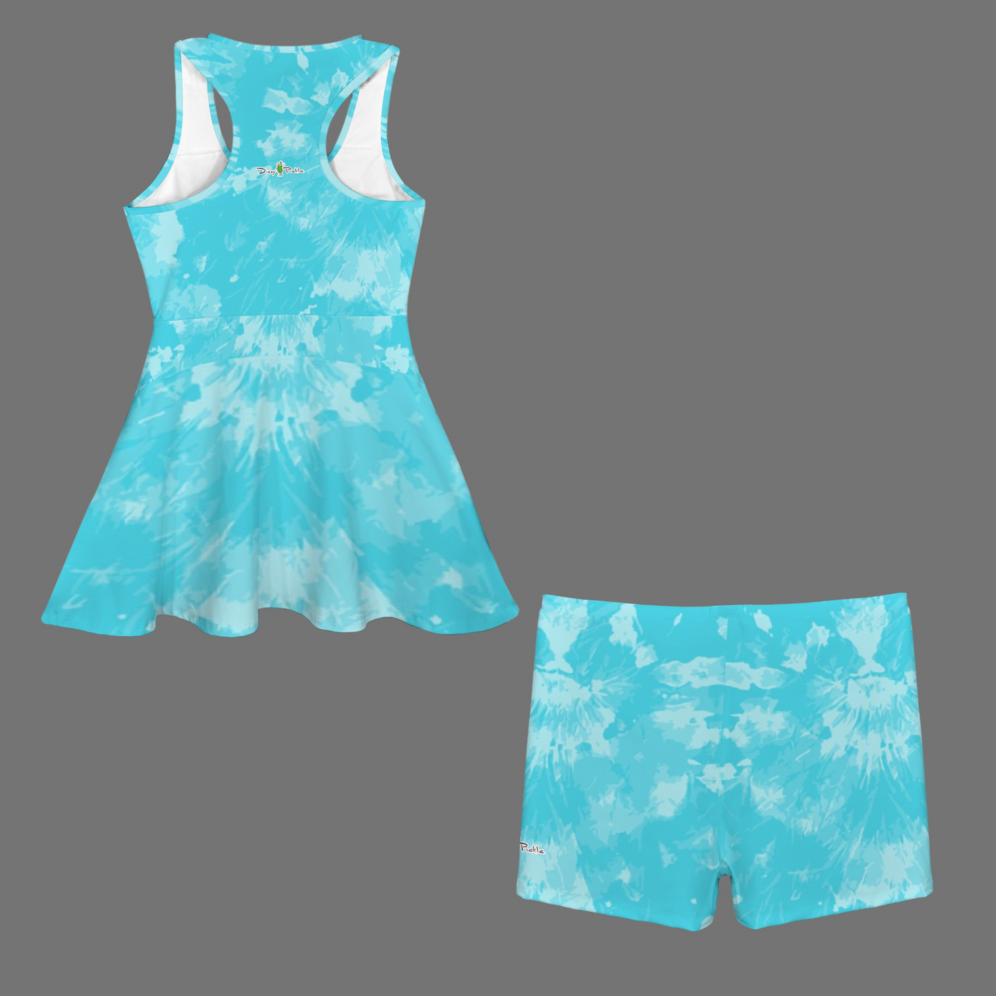 Dizzy Pickle Women's Razor Back Front Zip 2-in-1 Tank Dress and Shorts