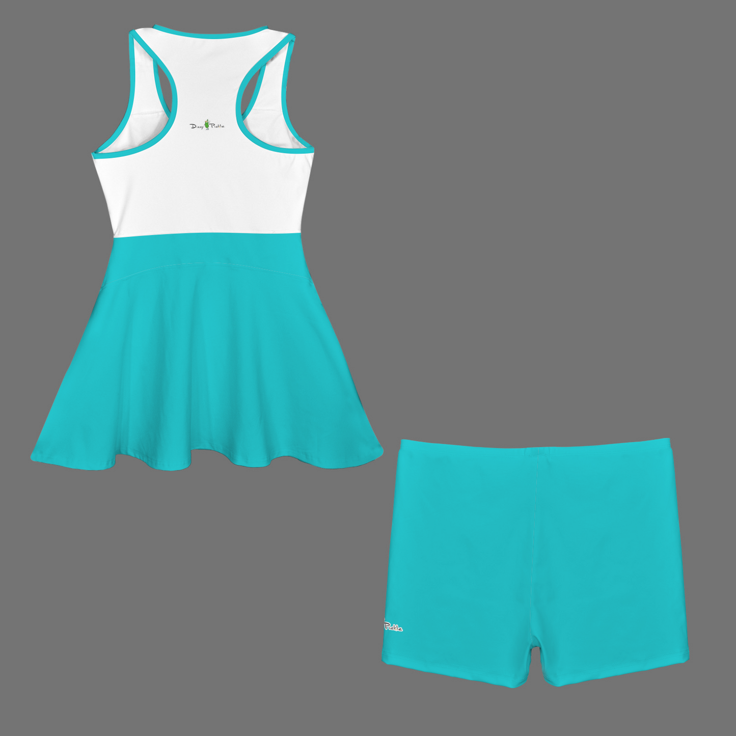 Dizzy Pickle Women's Razor Back Front Zip 2-in-1 Tank Dress and Shorts