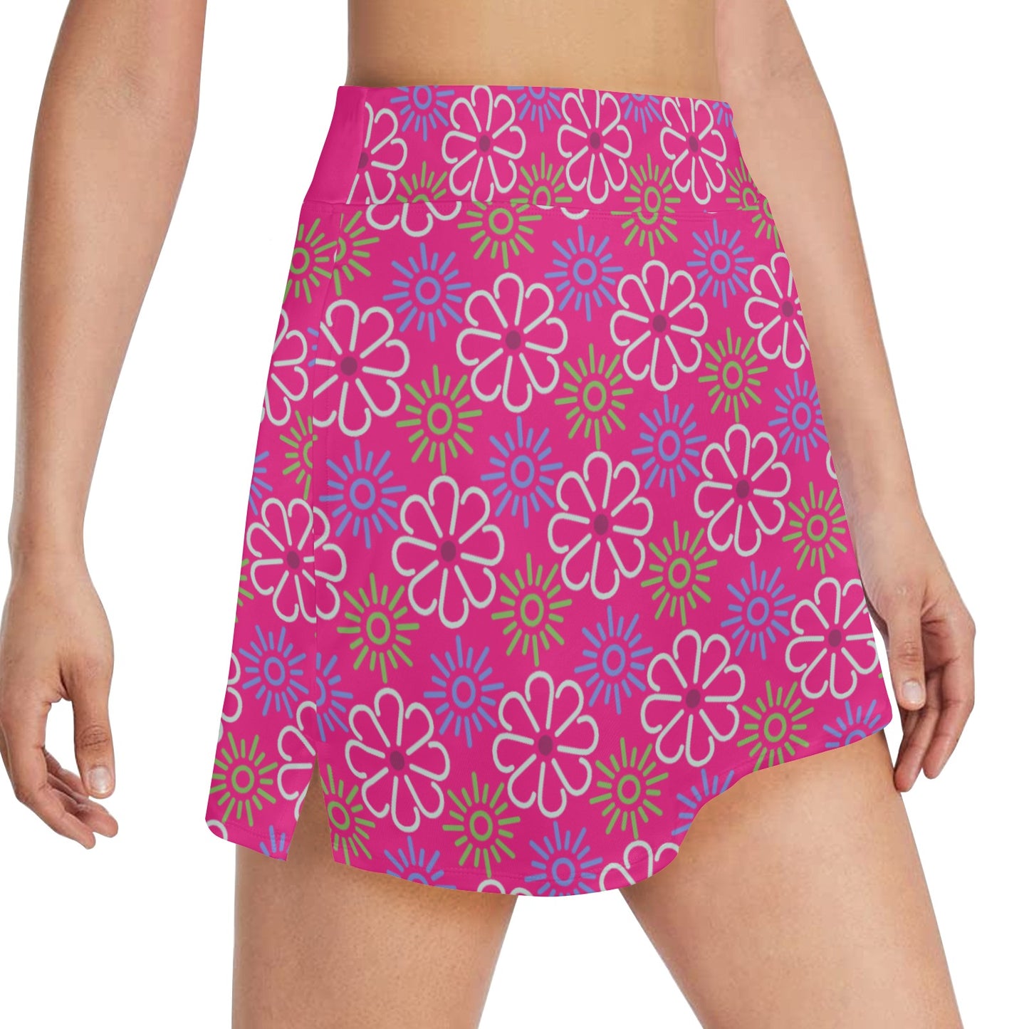 Dizzy Pickle April Pink Women's Pickleball 18" Athletic Skort with Inner Shorts and Two Ball Pockets