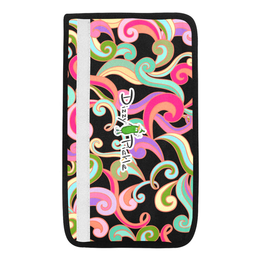 Dizzy Pickle Anna Black Car Seat Belt Cover 7" x 12.6"