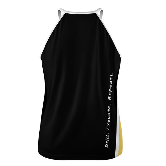 Dizzy Pickle DZY P Classic Performance DS Women's Pickleball Sleeveless Crew Neck Vest Black Yellow