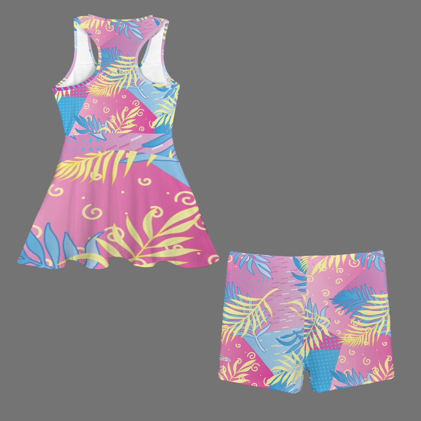 Dizzy Pickle Women's Razor Back Front Zip 2-in-1 Tank Dress and Shorts