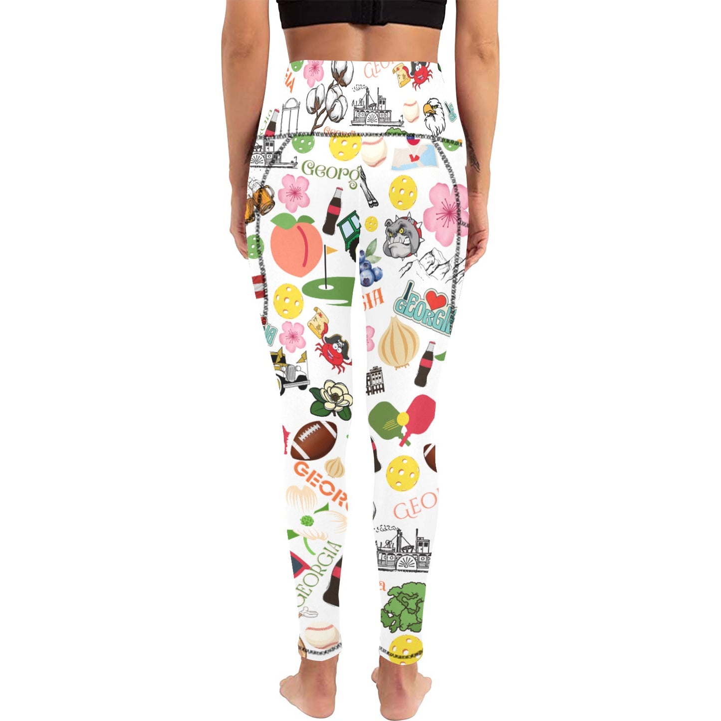 Dizzy Pickle Georgia Women's Pickleball Performance Leggings (Ankle Length, High-Waisted, & Two Side Pockets)