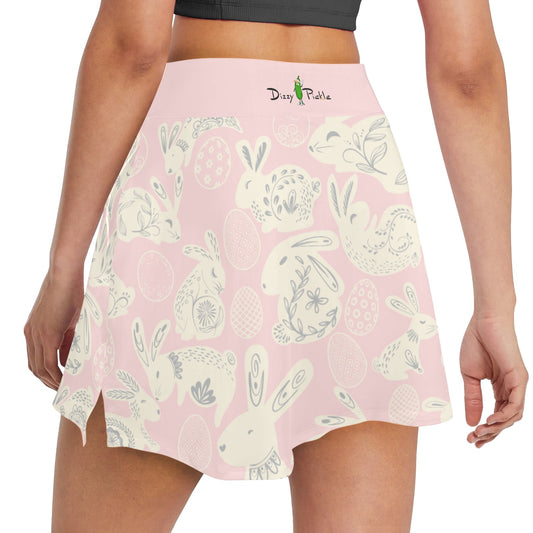 Dizzy Pickle Bunch O' Bunnies Pink Women's Pickleball 18" Athletic Skort with Inner Shorts and Two Ball Pockets