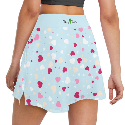 Dizzy Pickle Be Mine Hearts Women's Pickleball 18" Athletic Skort with Inner Shorts and Two Ball Pockets