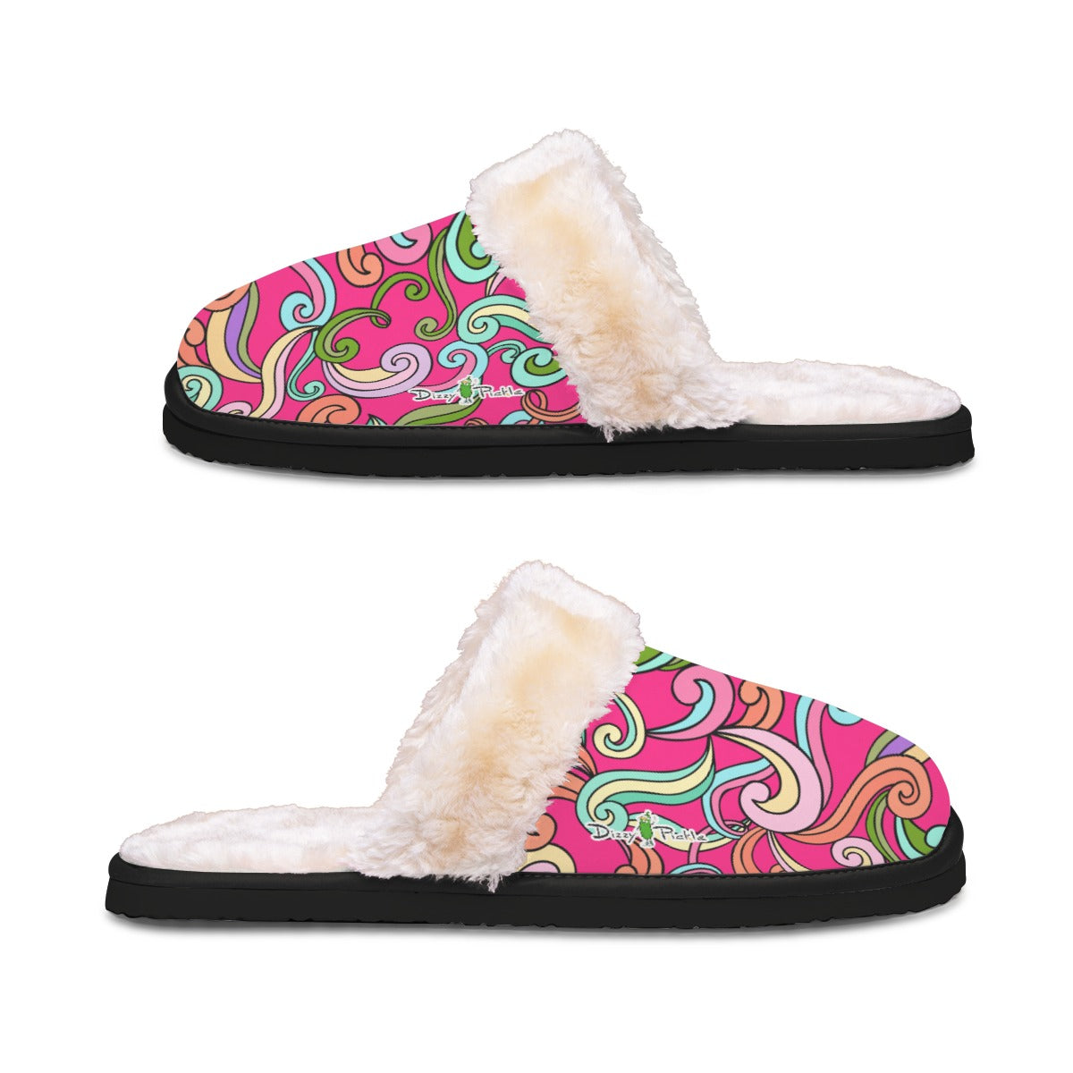 Dizzy Pickle Anna Pink Women's Pickleball Plush Slippers