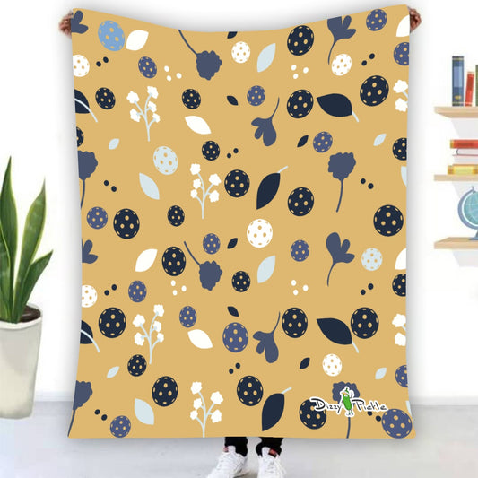 Dizzy Pickle Lesley Gold Pickleball Courtside Flannel Blanket