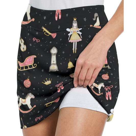 Dizzy Pickle Christmas Midnight Twinkle Women's 17" Performance Pickleball Skort with Inner Shorts