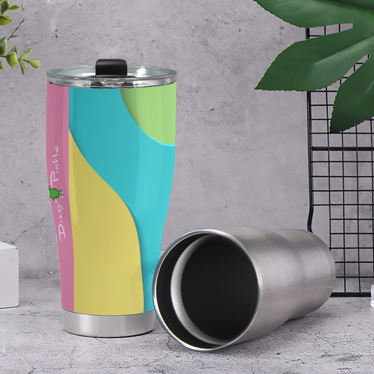 Dizzy Pickle Let's GEO 6JV6G Pickleball 30oz Insulated Tumbler 3.94"x7.87"x2.95"