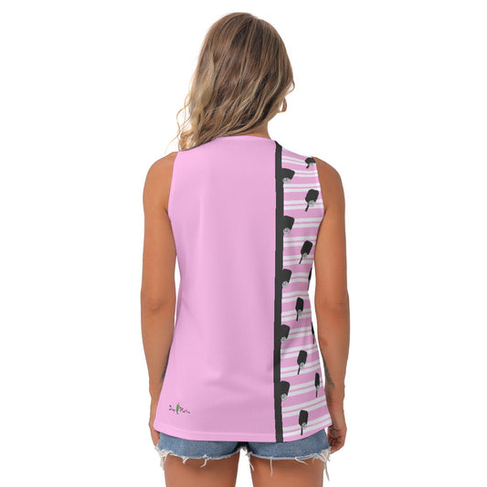 Dizzy Pickle Page Paddles_Stripes Women's Pickleball Sleeveless V-Neck Top