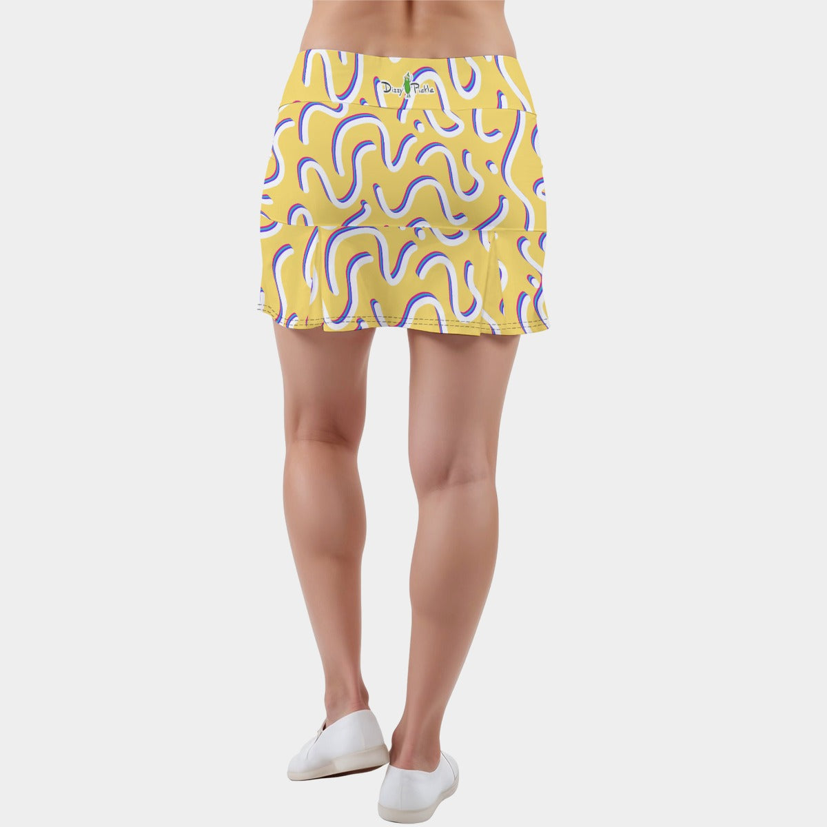 Dizzy Pickle It's Your Birthday Confetti Yellow Women's 15" Classic Pickleball Skort with Shorts