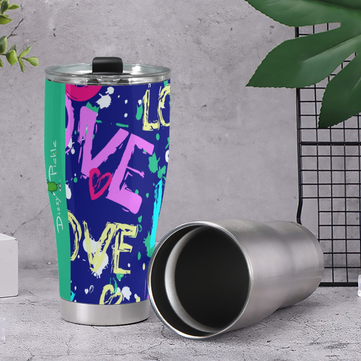 Dizzy Pickle Graffiti 6JNRS Pickleball 30oz Insulated Tumbler 3.94"x7.87"x2.95"