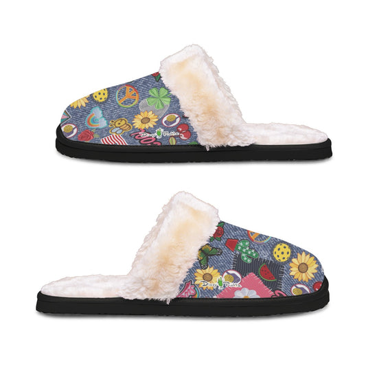 Dizzy Pickle Amy Patches Women's Pickleball Plush Slippers