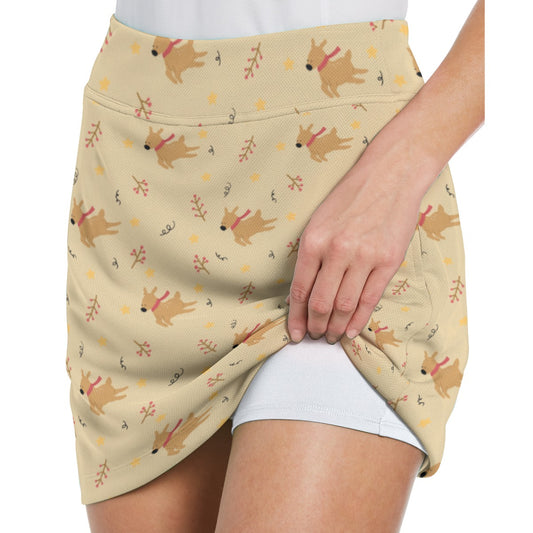 Dizzy Pickle Christmas Reindeer Frenzy Women's 17" Performance Pickleball Skort with Inner Shorts