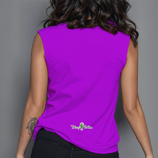Dizzy Pickle DZY P Classic Magenta Women's Pickleball Crew Neck Sleeveless Premium T-Shirt